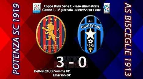 Potenza-Bisceglie: 3-0... il tabellino della gara