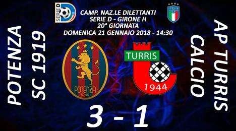 Potenza-Turris: 3-1... il tabellino del match