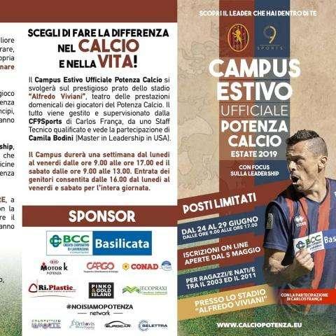 Prolungato il termine per le iscrizioni al campus del Potenza Calcio