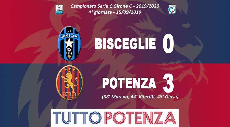 Bisceglie-Potenza 0-3, il tabellino del match