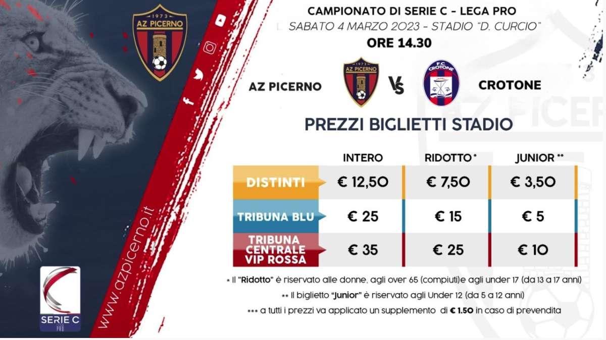 Picerno, aperta la prevendita per la gara con il Crotone