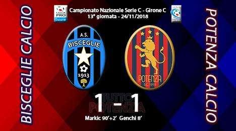 Bisceglie-Potenza 1-1, il tabellino del match