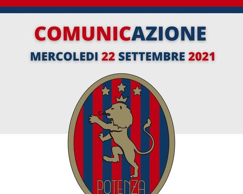 Il Potenza comunica di aver saldato tutti gli emolumenti dei mesi Luglio e Agosto 2021