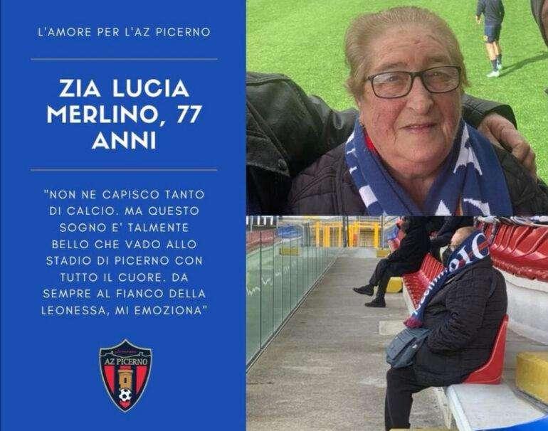 Il Picerno omaggia “Zia Merlino”: la tifosa chef sempre presente al “Curcio”
