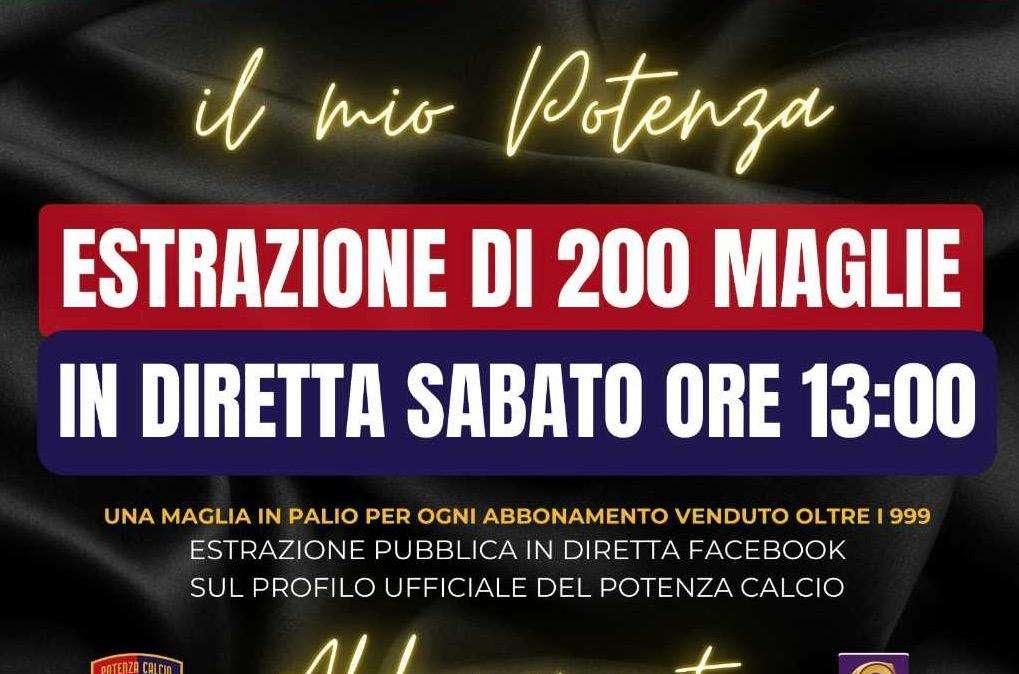 Potenza, sabato 28 estrazione di 200 maglie per gli abbonati alla stagione 2024/25