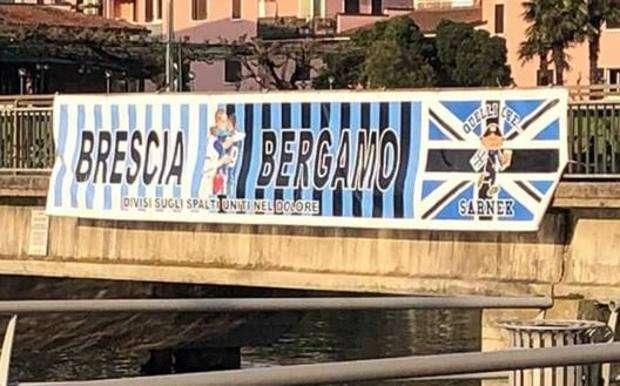 Le tifoserie dell'Atalanta e del Brescia unite contro il Coronavirus.