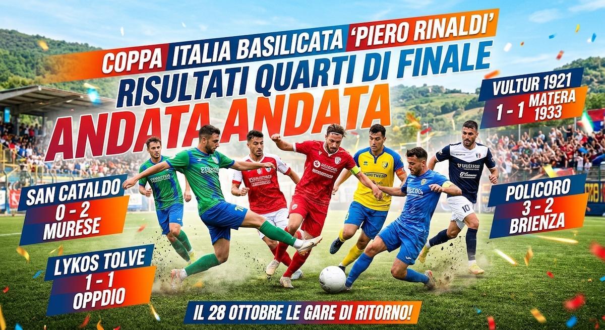 Coppa Italia “Piero Rinaldi”, quarti: Murese corsara, Policoro di misura. Pari per Vultur-Matera e Lykos-Oppido