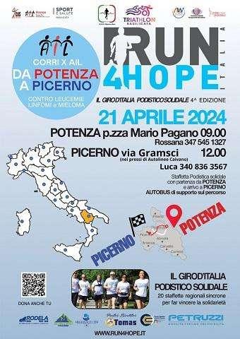 È tutto pronto per la "Run4Hope": la staffetta solidale di corsa da Potenza a Picerno a sostegno dell’AIL