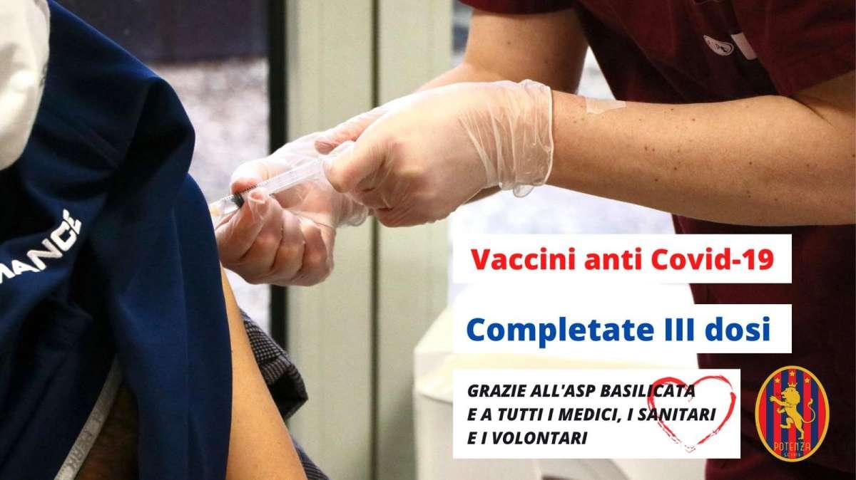 Potenza, terza dose di vaccino per il gruppo squadra