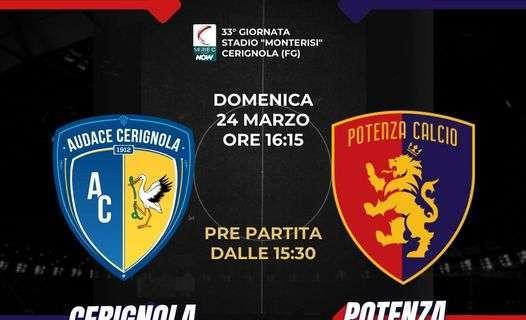 Il Cerignola che non vince una partita da Gennaio cerca il rilancio contro il Potenza