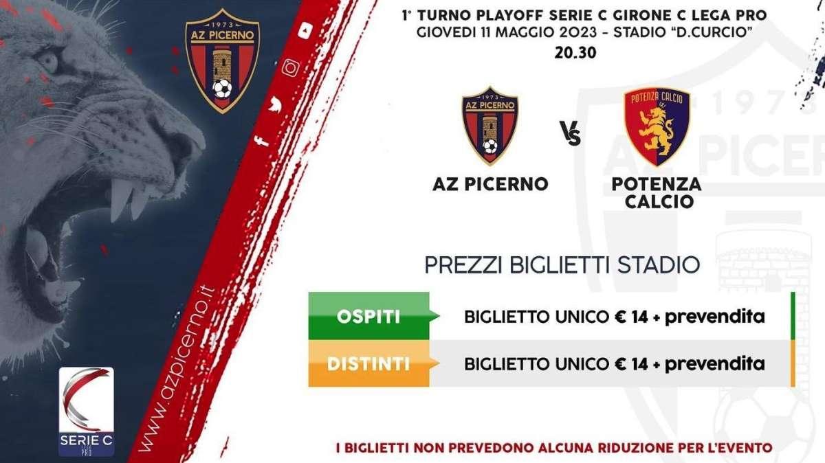 Picerno-Potenza, da oggi pomeriggio disponibili i tagliandi del settore ospiti del Curcio
