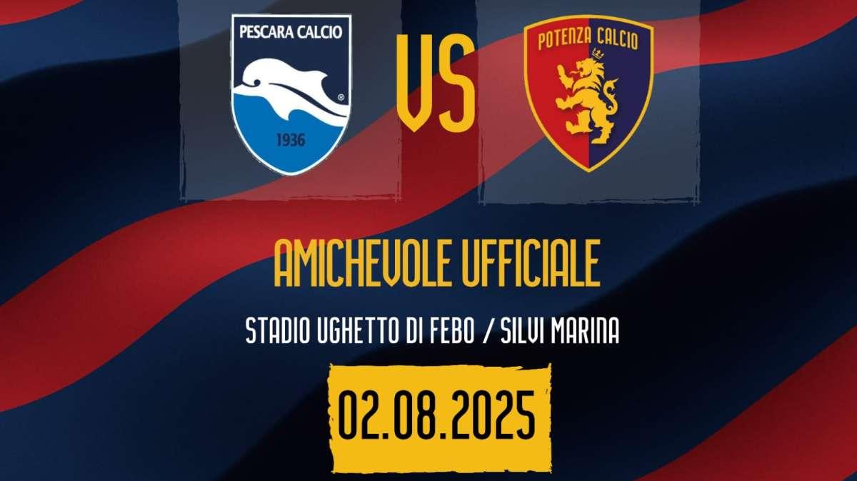 Domani amichevole ufficiale Pescara-Potenza