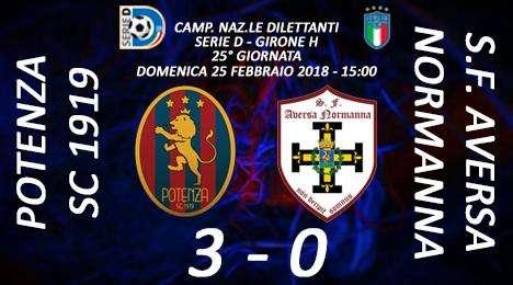 Potenza-Aversa Normanna: 3-0... il tabellino del match
