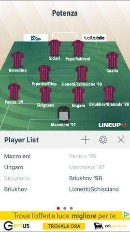 Ecco i probabili schieramenti del Potenza... fin qui...