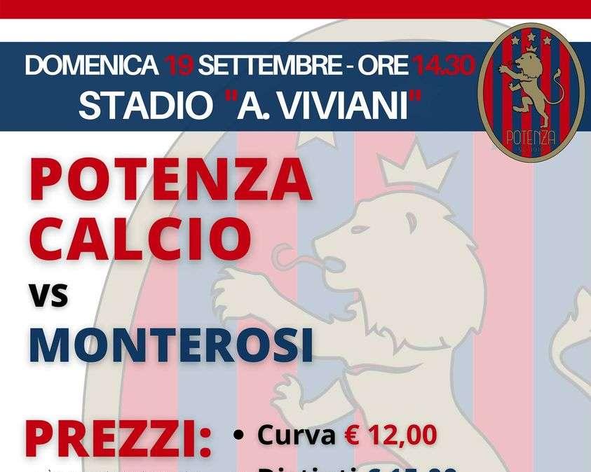 Potenza - Monterosi, domani parte la prevendita. Ecco il prezzo dei biglietti