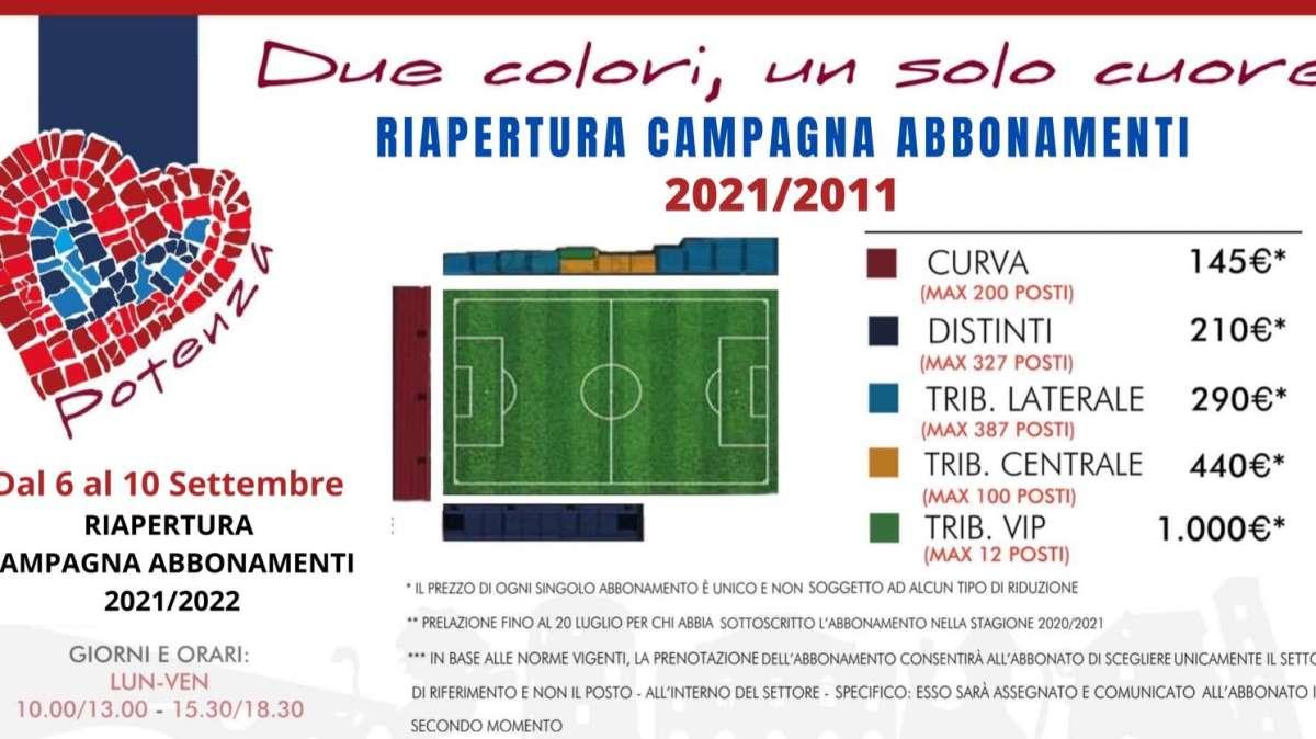 Il Potenza riapre la campagna abbonamenti