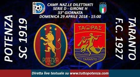 Live TTP Potenza-Taranto: 3-1 (finale)