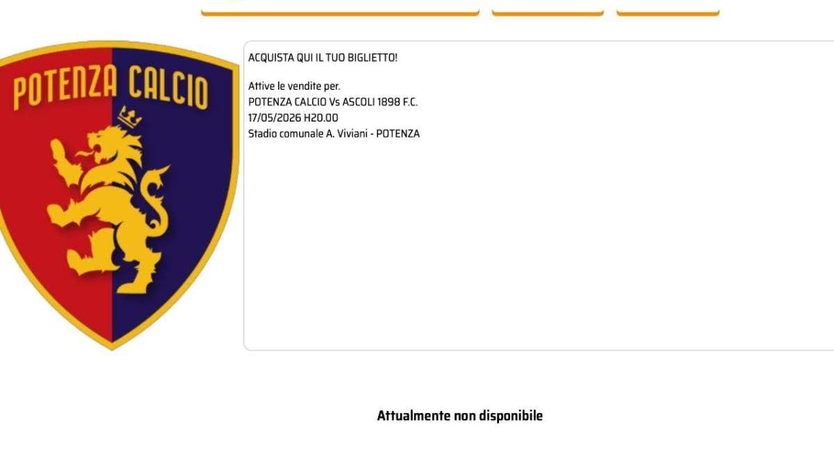 Potenza-Ascoli, è ufficiale il sold-out
