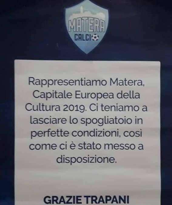 La "cultura"... a "simpatia" del Matera Calcio...