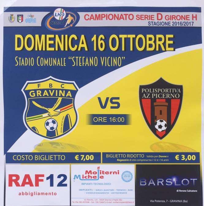 Cambio di orario per Gravina-Picerno...