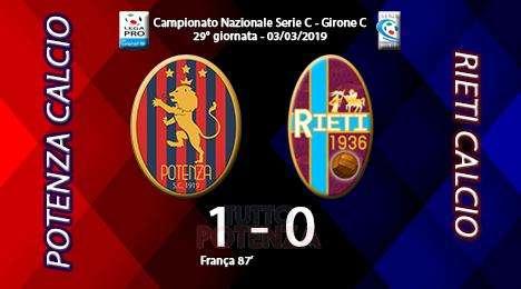 Potenza-Rieti: 1-0, il tabellino del match