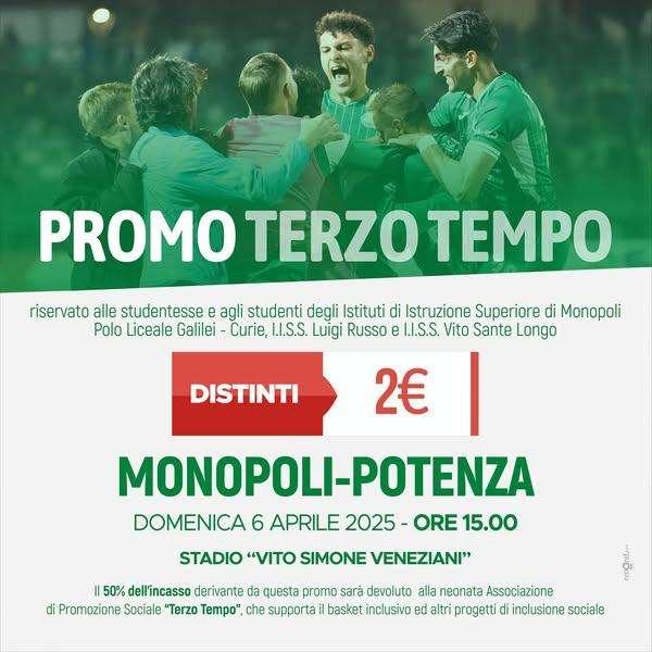 Monopoli-Potenza, il club pugliese lancia una bella iniziativa per riempire il "Veneziani"