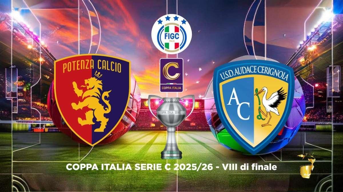 Potenza-Audace Cerignola 4-2. Gli uomini di De Giorgio si guadagnano i quarti