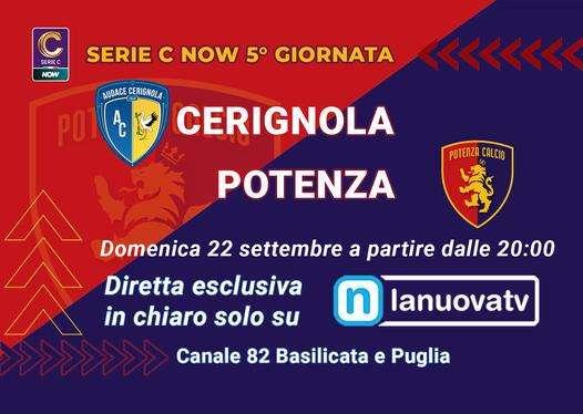Cerignola-Potenza in diretta sulla Nuova Tv 