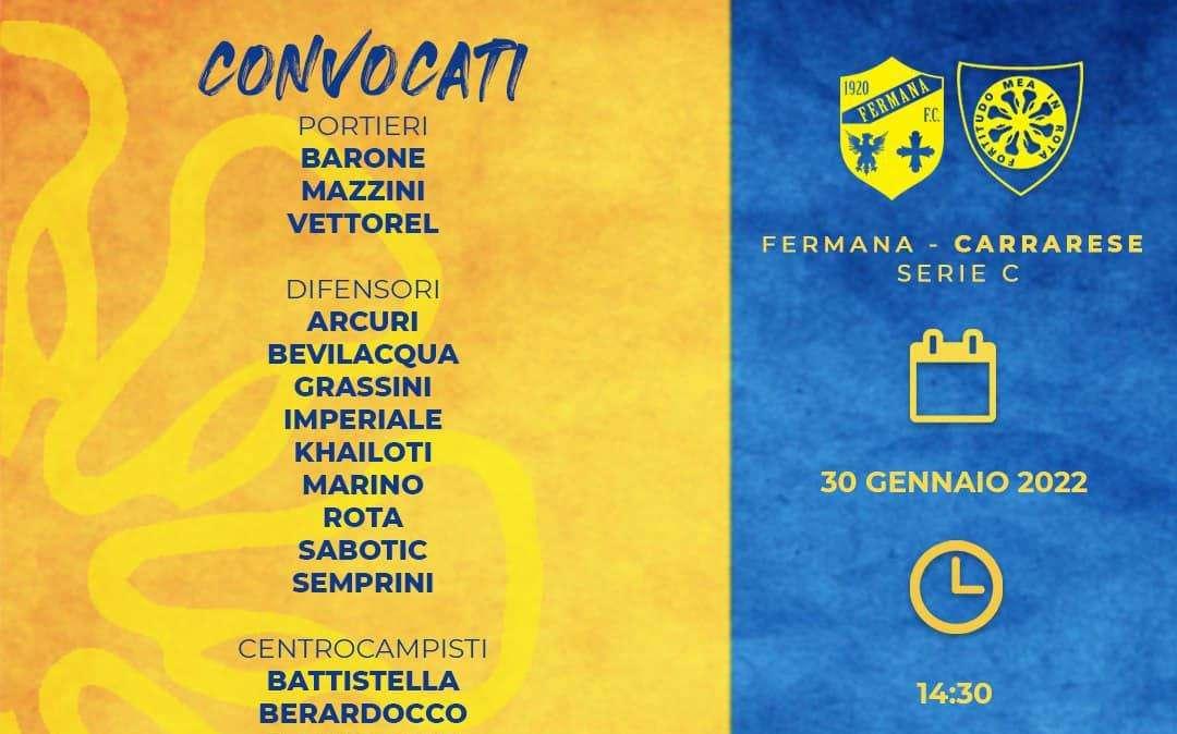 A sorpresa la Carrarese convoca l'attaccante Infantino per il match di Fermo