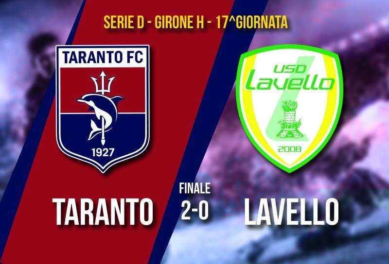 Il Taranto batte il Lavello per due a zero e torna al goal anche l'ex Potenza Guaita