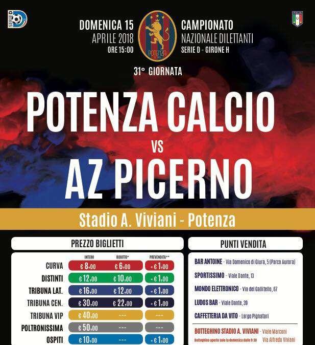 Potenza-Picerno: info biglietti.