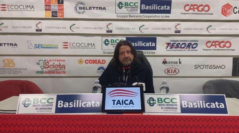 Il presidente del Potenza Caiata: "Felicissimo per il gioco, partita beffarda"