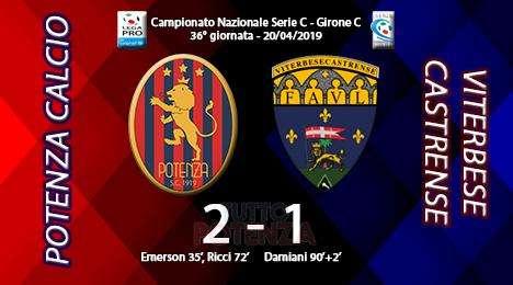 Potenza-Viterbese: 2-1, il tabellino della gara