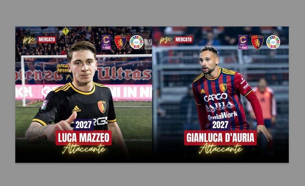 Potenza, rinnovo fino al 2027 per Gianluca D'Auria e Luca Mazzeo