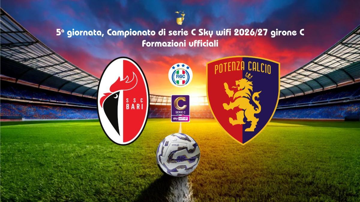 BARI-POTENZA, le formazioni ufficiali