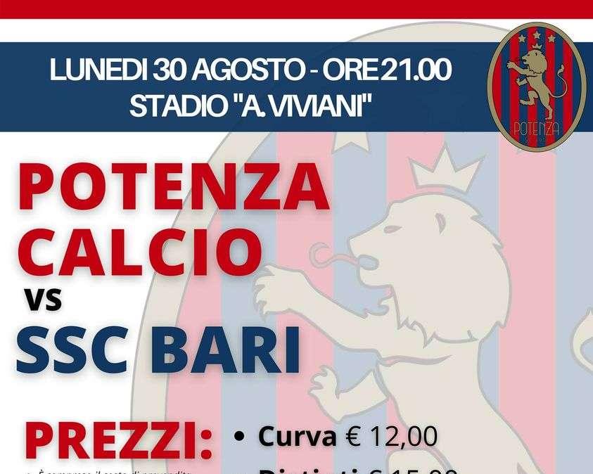 Potenza-Bari, ecco tutte le info sui biglietti