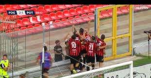 Foggia, il gol di Petermann segnato contro il Potenza celebrato dalla Lega Pro