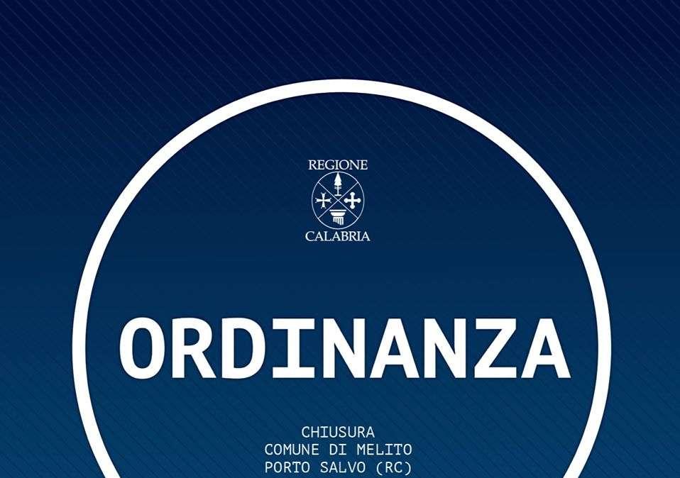 La Regione Calabria dispone la "chiusura" di Melito Porto Salvo: l'ordinanza