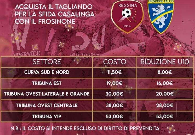 Reggina-Frosinone, al via la prevendita: tutti i dettagli e i prezzi