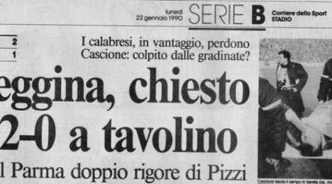 Parma-Reggina story, 21 gennaio 1990: il caso Cascione, vittoria amaranto a tavolino