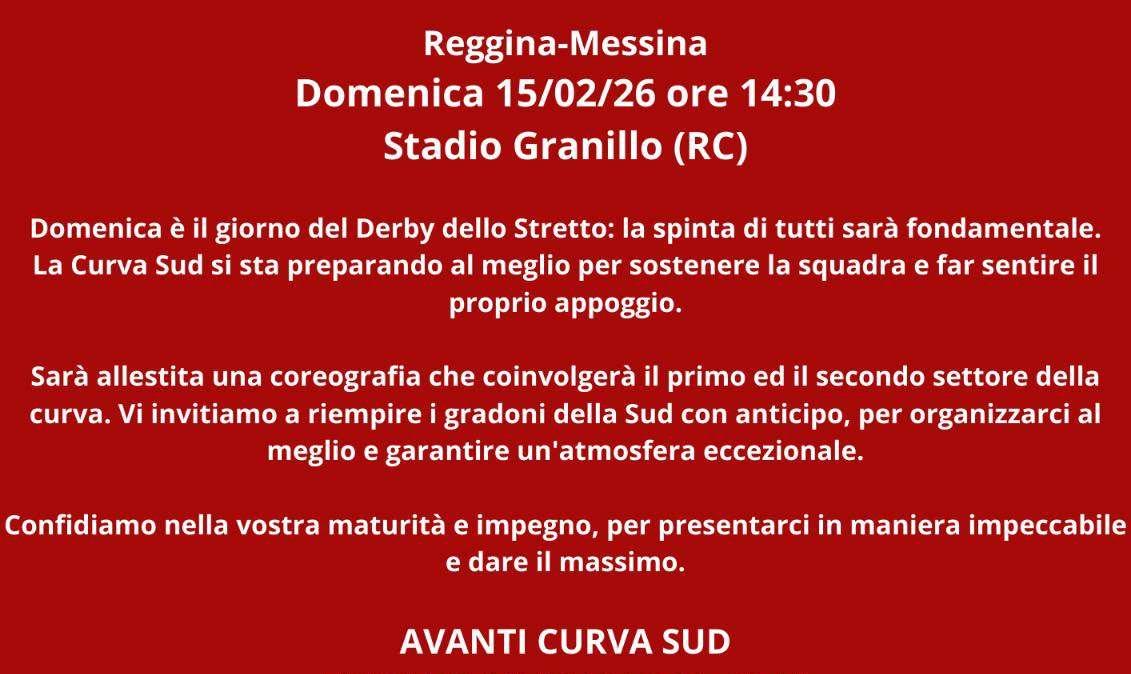 Il Popolo è meglio dei propri governanti: il rammarico della Curva della Reggina per l'assurdo divieto di trasferta per i messinesi