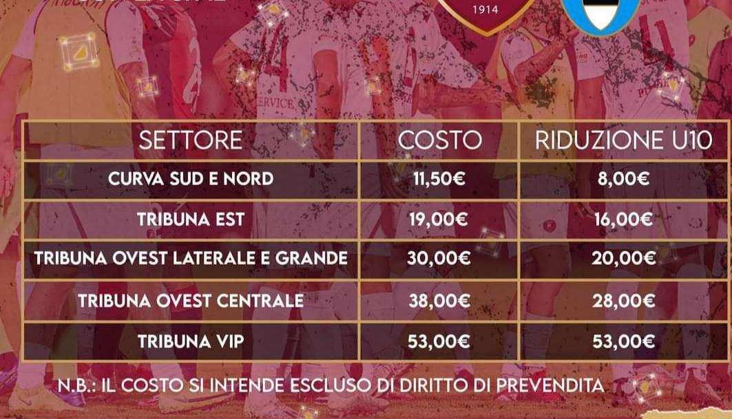 REGGINA-SPAL, le informazioni sulla prevendita: sconto sui tagliandi