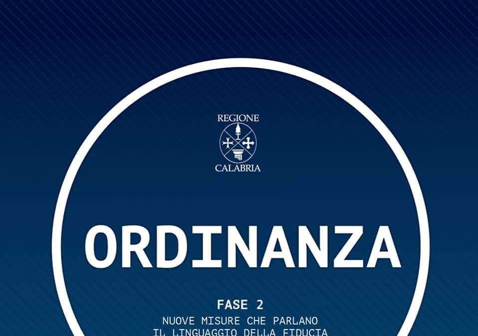 Ordinanza Regione Calabria fase-2: il testo completo