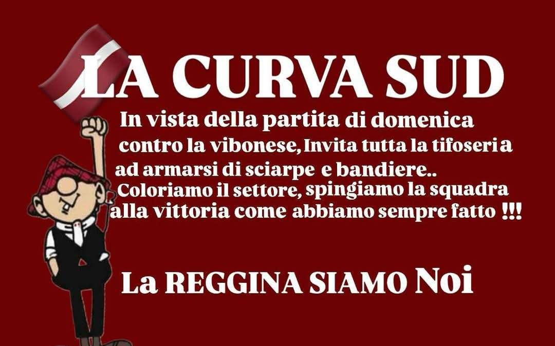 Appello del tifosi in vista di Reggina-Vibonese: "Coloriamo la Curva Sud di amaranto"