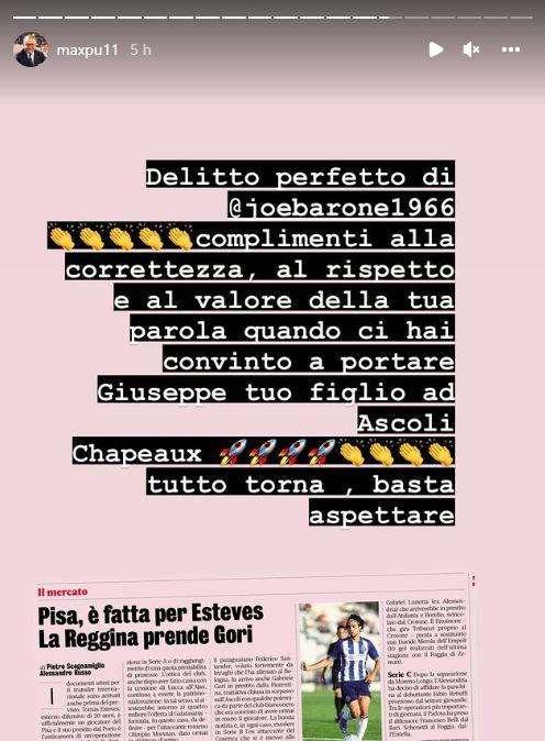 Gori alla Reggina, Pulcinelli (Ascoli) se la prende con Barone: "Tutto torna, basta aspettare"