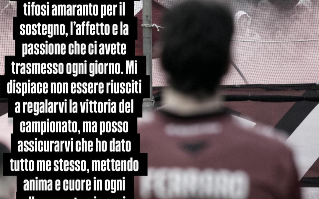 Luca Ferraro saluta i tifosi della Reggina: "Indossare l'amaranto è stato un onore immenso"