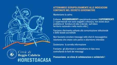 Covid-19, misure dell'Amministrazione Comunale di Reggio Calabria