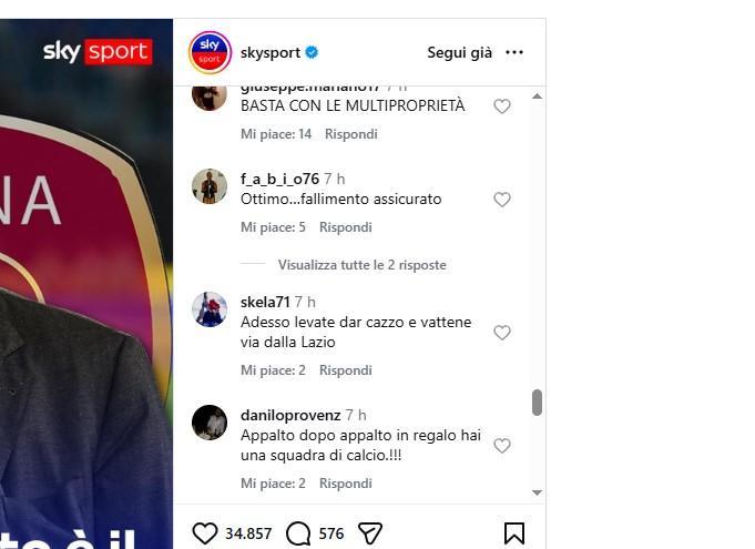 La Reggina a Lotito, tutte le reazioni, i commenti degli utenti social di Sky: "God save the Queeeen...."