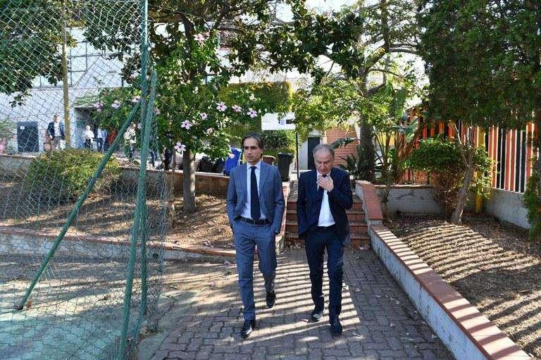 Sopralluogo al Pianeta Viola del presidente Petrucci: "Ragionato riguardo la valorizzazione della struttura. Ma bisogna potenziare collegamenti Aeroporto dello Stretto"