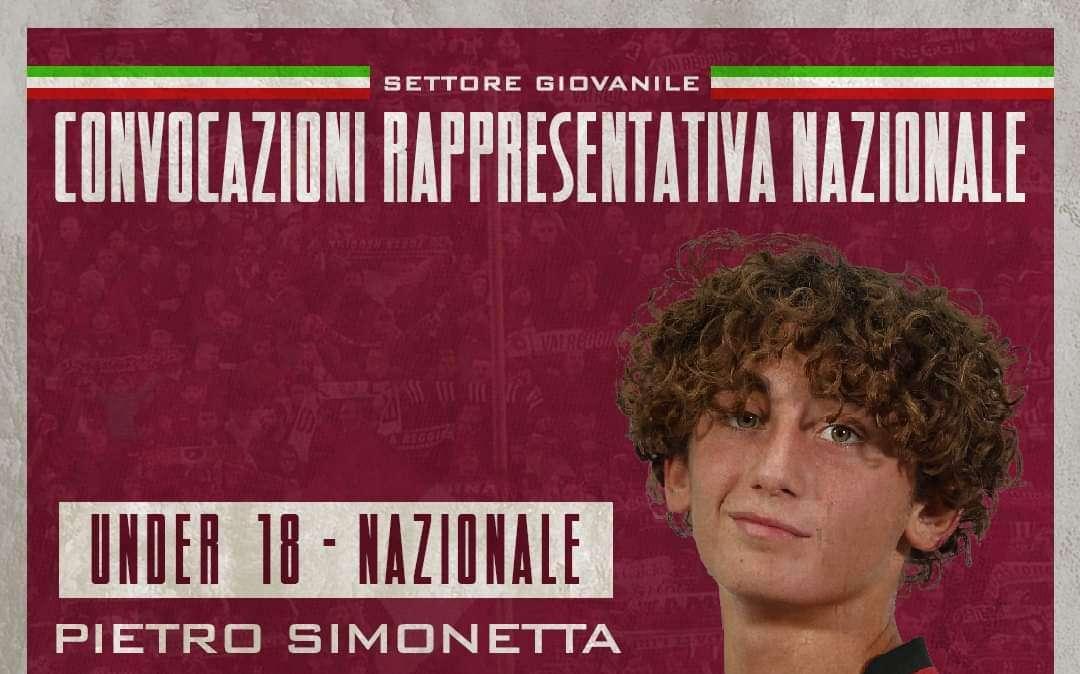 Nuova convocazione in U18 LND per il centrocampista della Reggio Calabria Simonetta: la nota del club amaranto